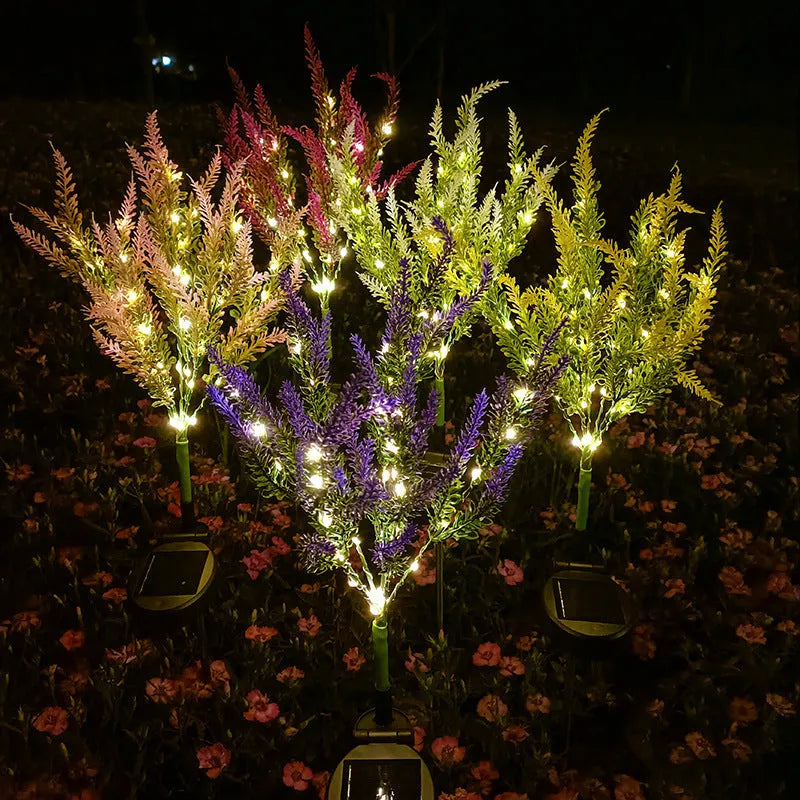 74cm solar powered garden light with flower-shaped design and IP55 waterproof rating for outdoor use