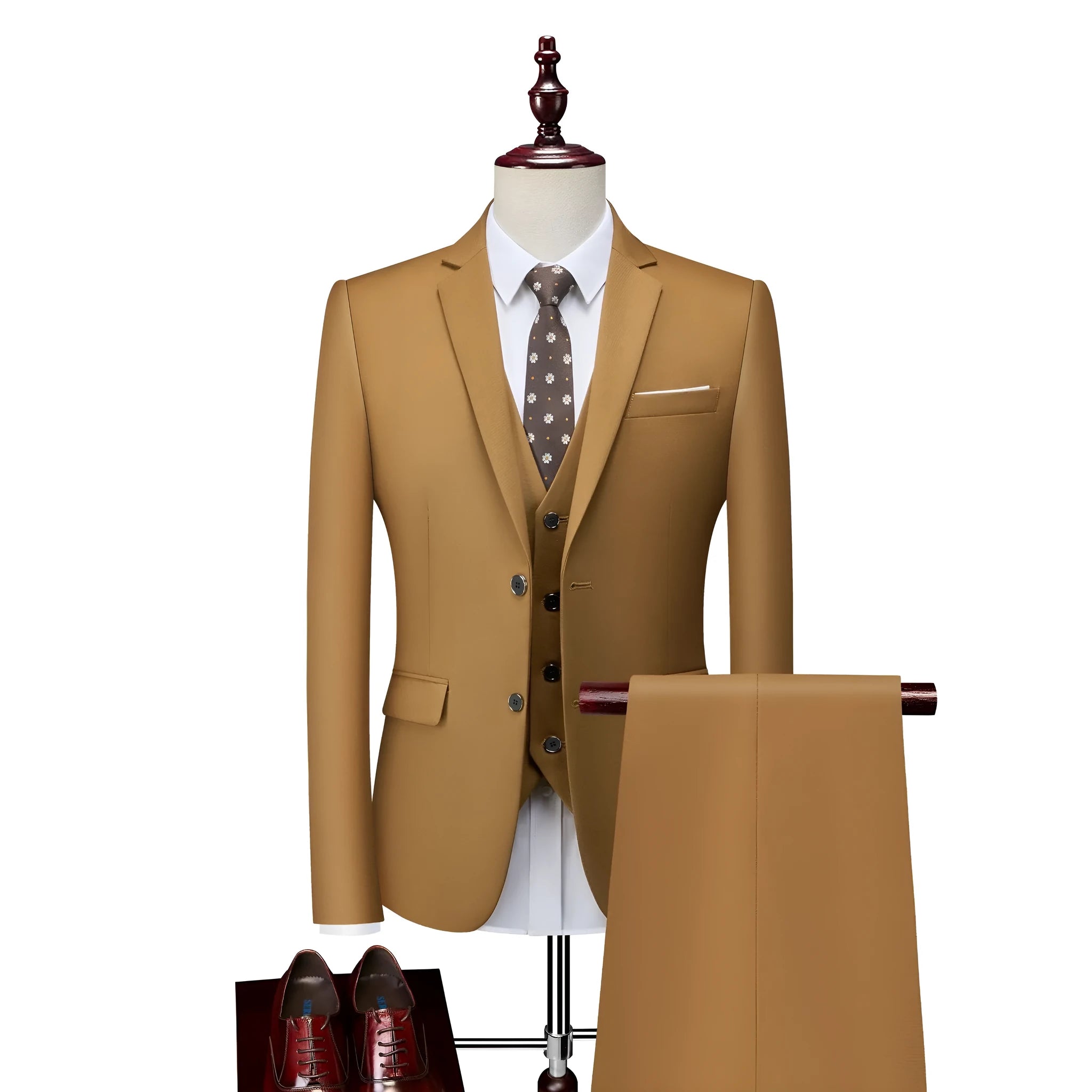Men's slim fit business casual vest in cotton blend fabric for wedding formal wear