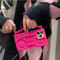 Pink silicone phone case with fall protection for iPhone 14 Pro, all-inclusive design