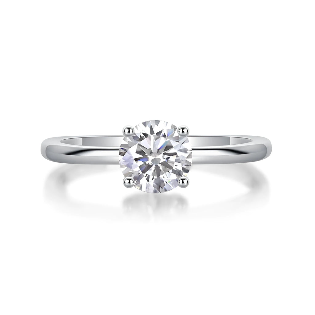Heart-shaped 1 carat moissanite wedding ring set S925 silver platinum-plated with gift box
