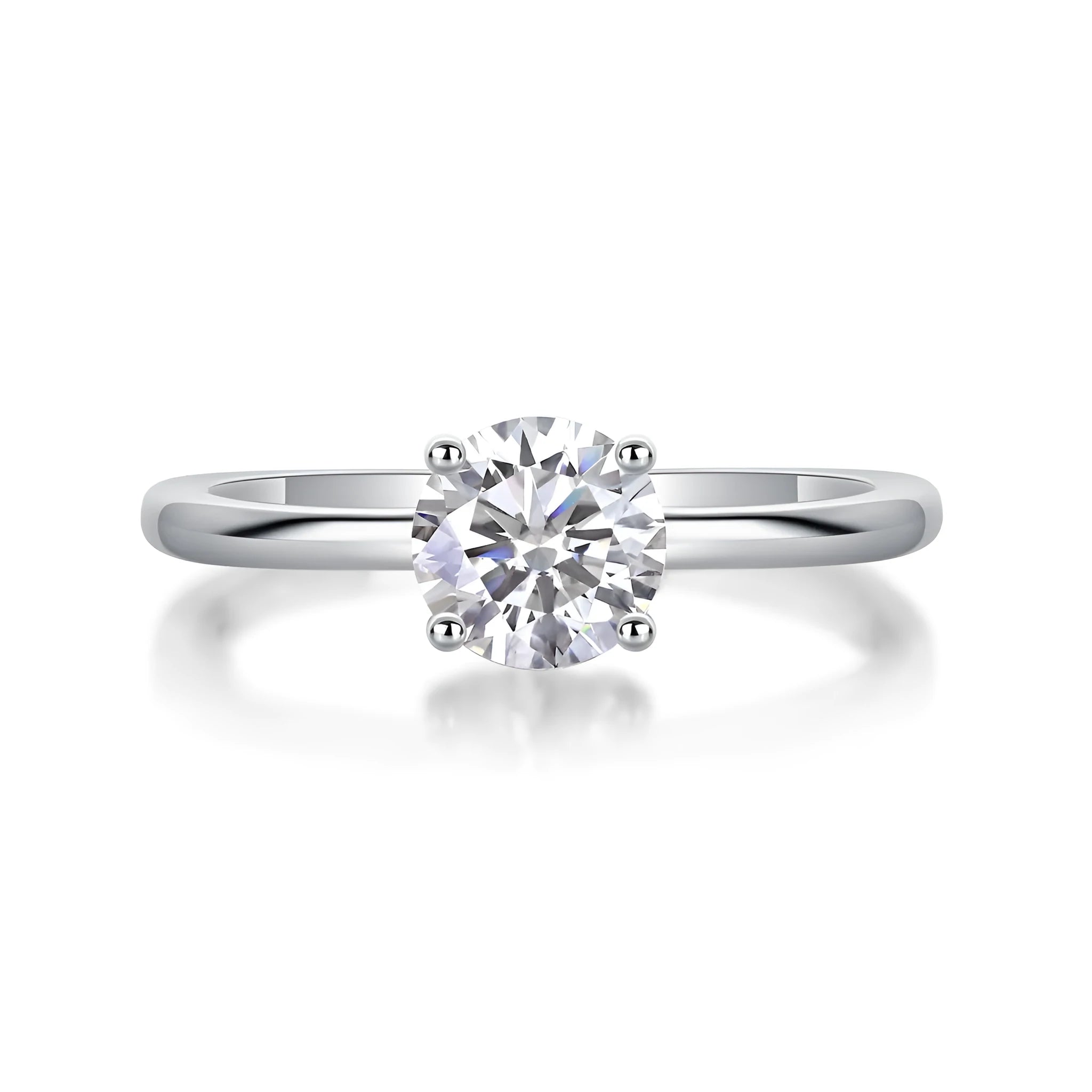 Heart-shaped 1 carat moissanite wedding ring set S925 silver platinum-plated with gift box