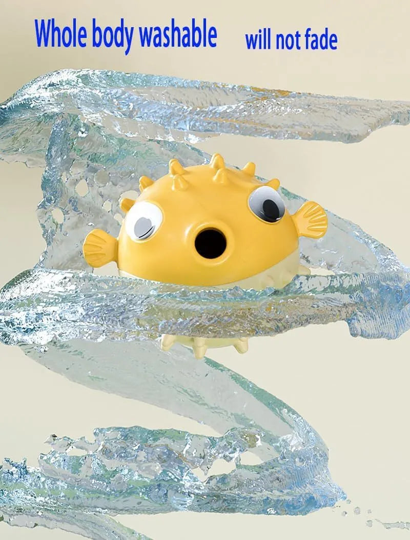 Green fish-shaped interactive dog toy with treat dispensing capability and raised surface particles