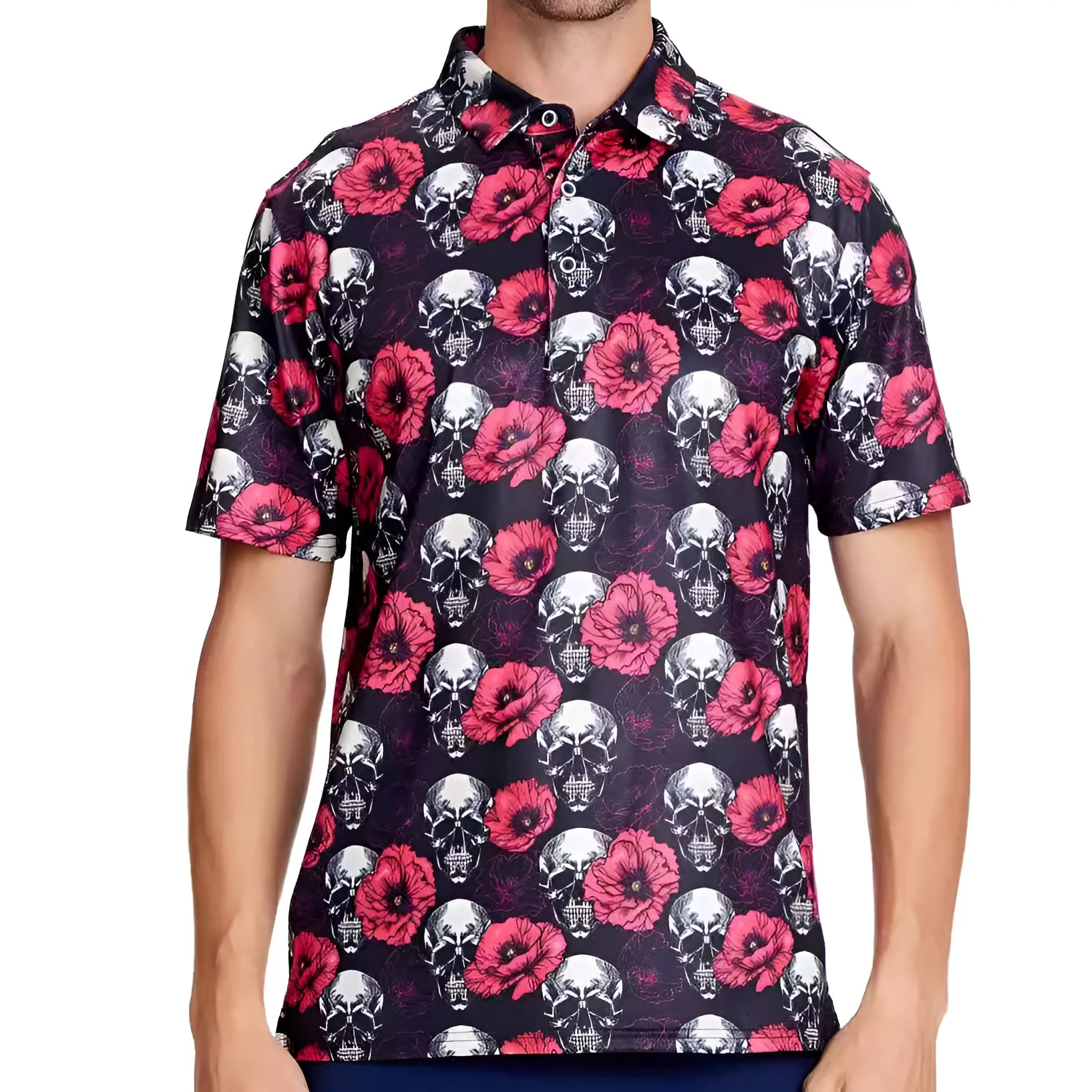 Men's 3D printed short sleeve t-shirt in Japanese retro style with mesh polyester fabric and zip details.