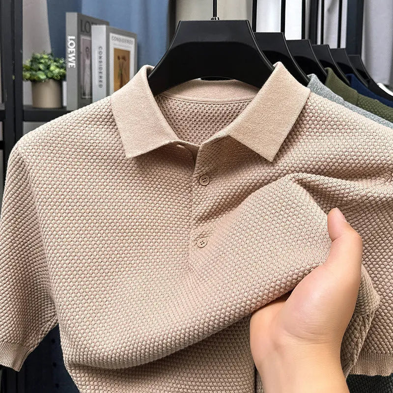 Men's loose fit cotton short sleeve pullover sweater in various colours and sizes