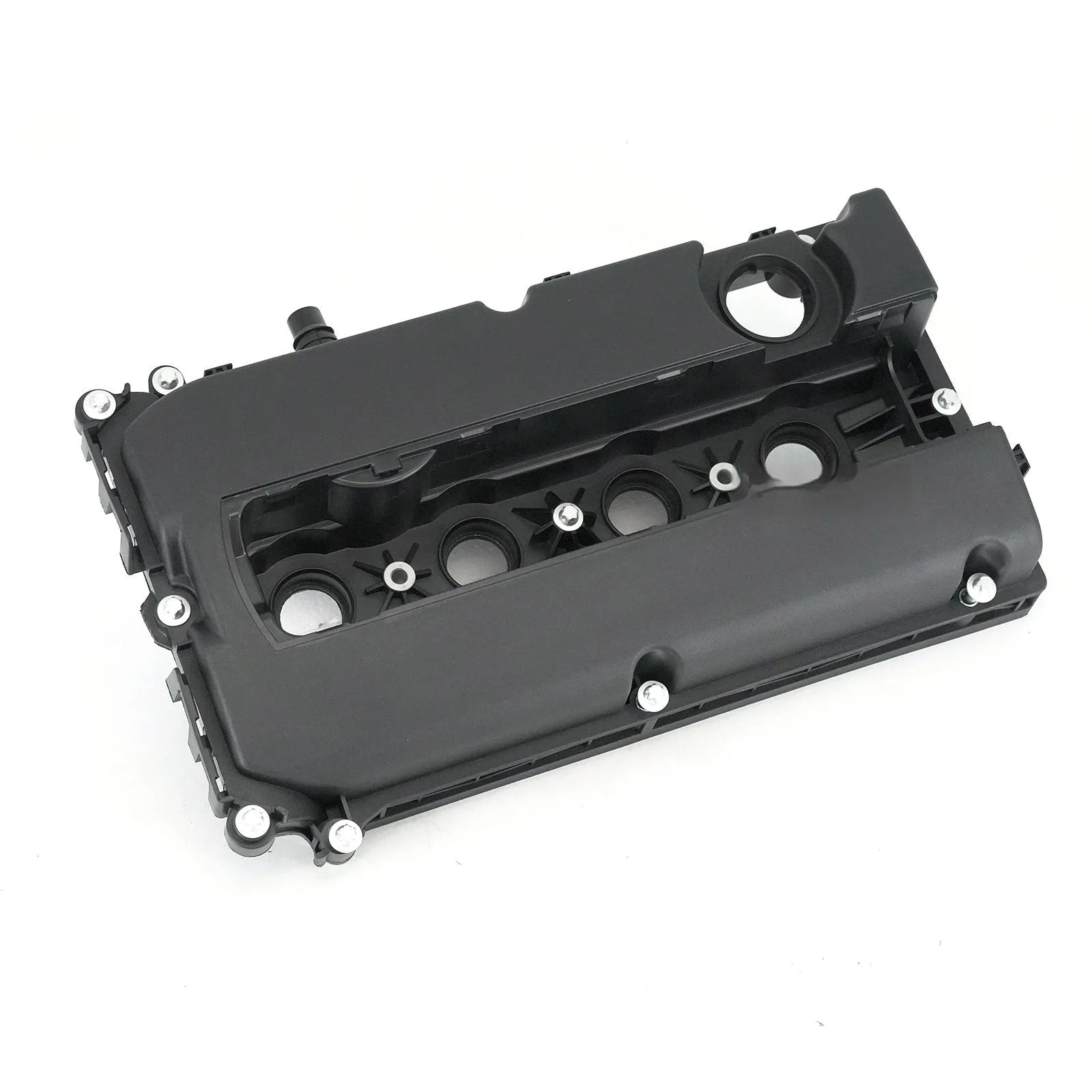 Black PCV engine valve cover for 1.6L Chevrolet Cruze, 42cm length, with mounting holes visible