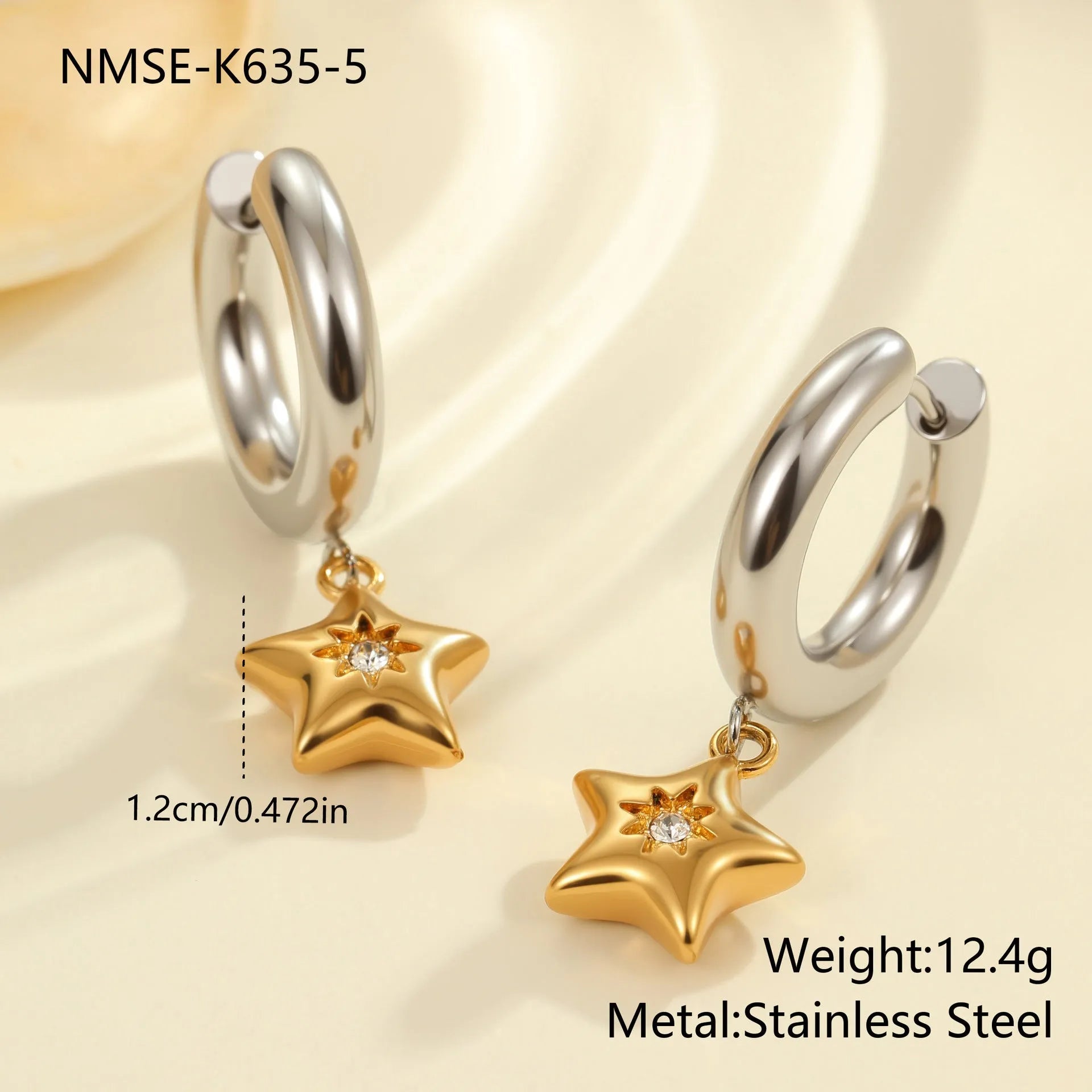 Christmas tree heart earrings in stainless steel with 18K gold electroplating and holiday designs