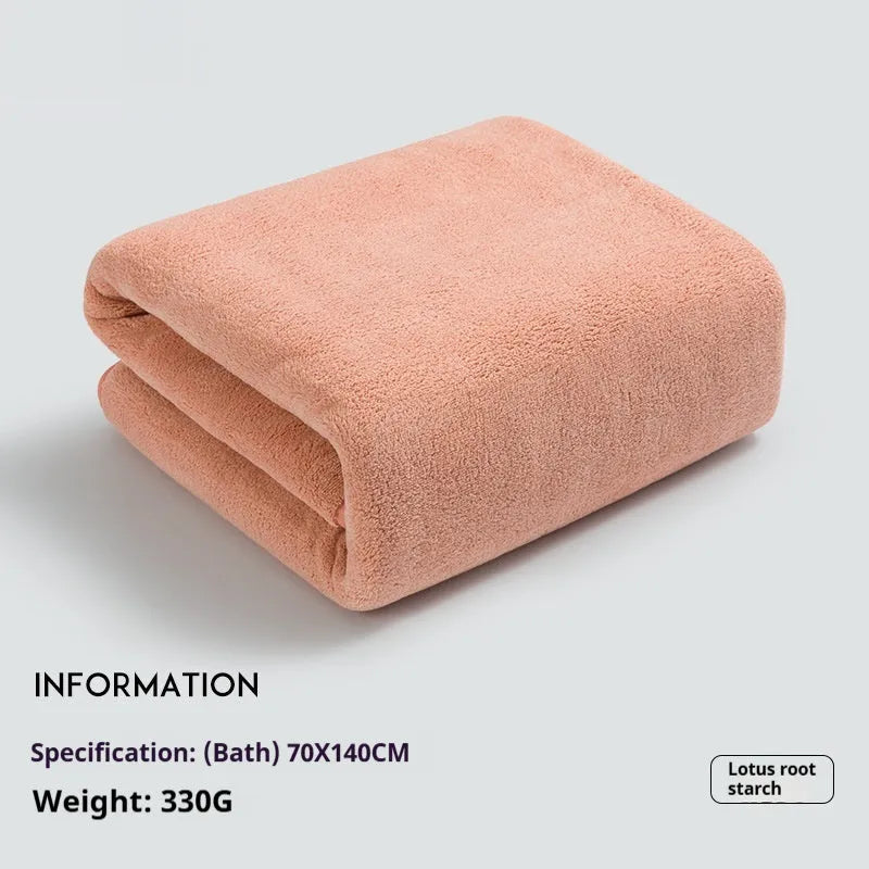 Baby's super soft non-gauze bath towel in milk coffee colour with plain weave fabric