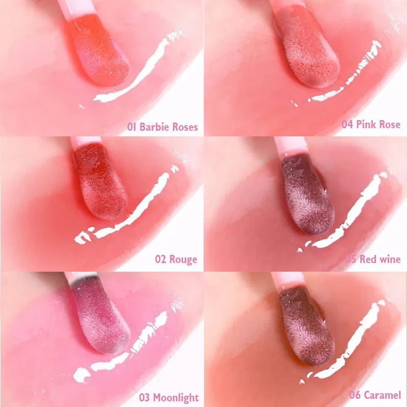 Temperature sensitive colour change lip gloss moisturising nourishing lip oil in six colour options