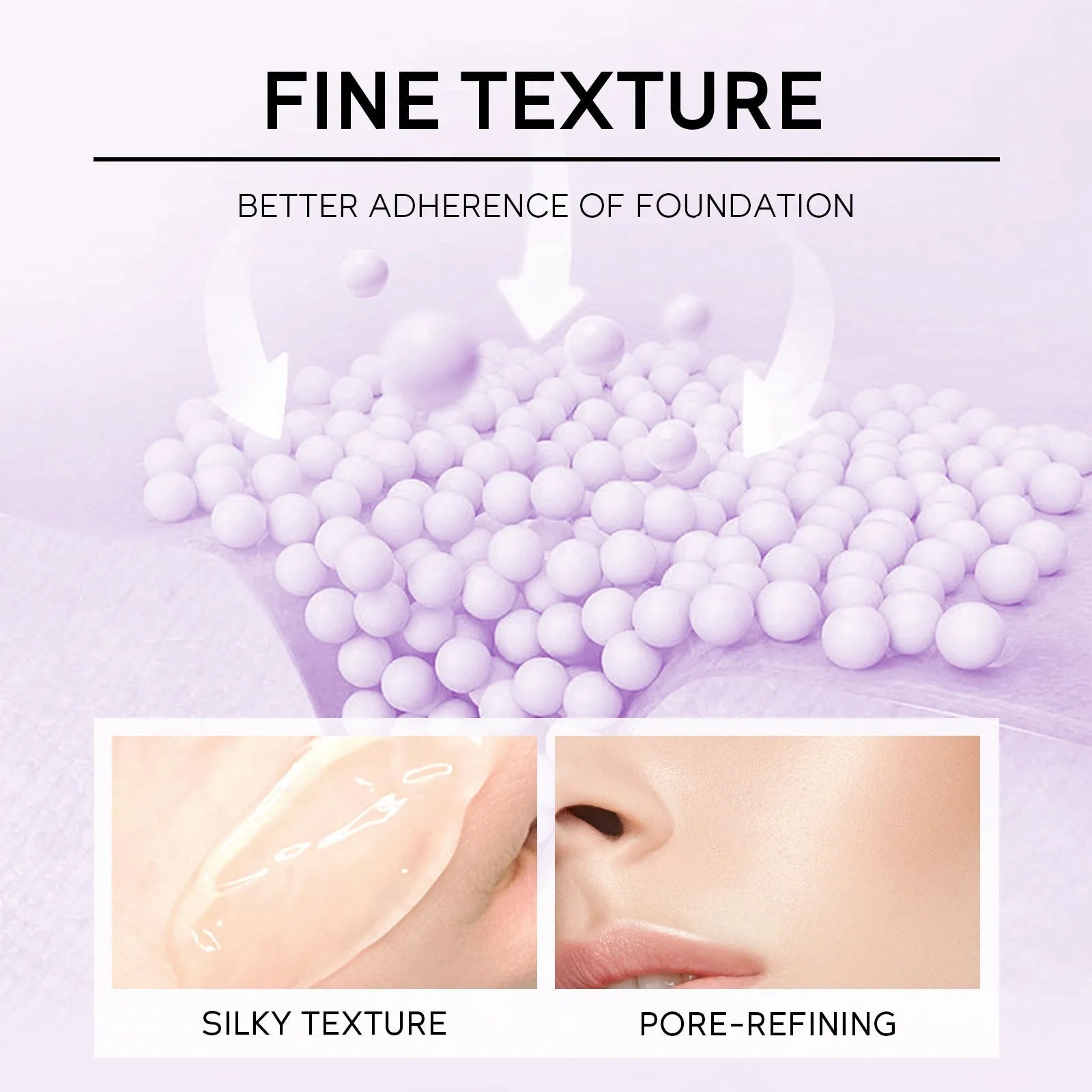 Colour-correcting moisturising makeup primer in 30g container with green, pink, and purple shade options