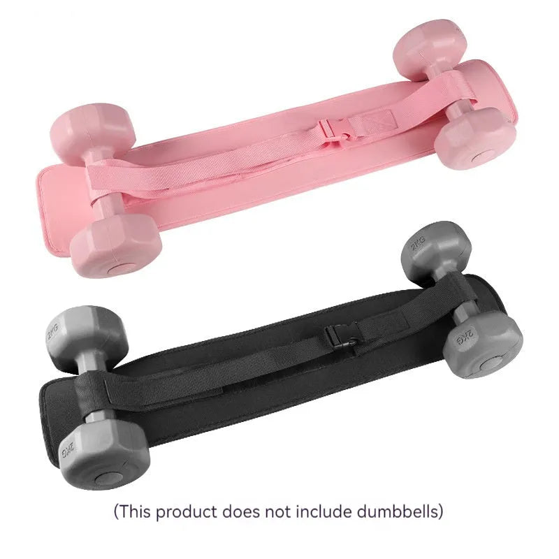 Black and pink free size fitness training belt for dumbbell barbell hip bridge exercises