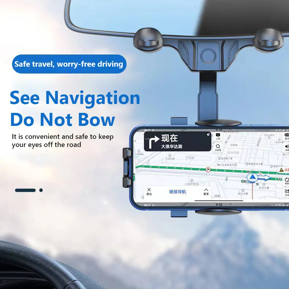 Car mobile phone holder in bright black made of ABS and nano PU for 4.5 to 7 inch phones