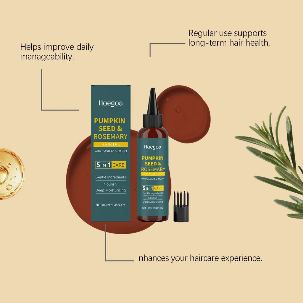 Rosemary hair essential oil 100ml bottle with pointed applicator and hair comb kit