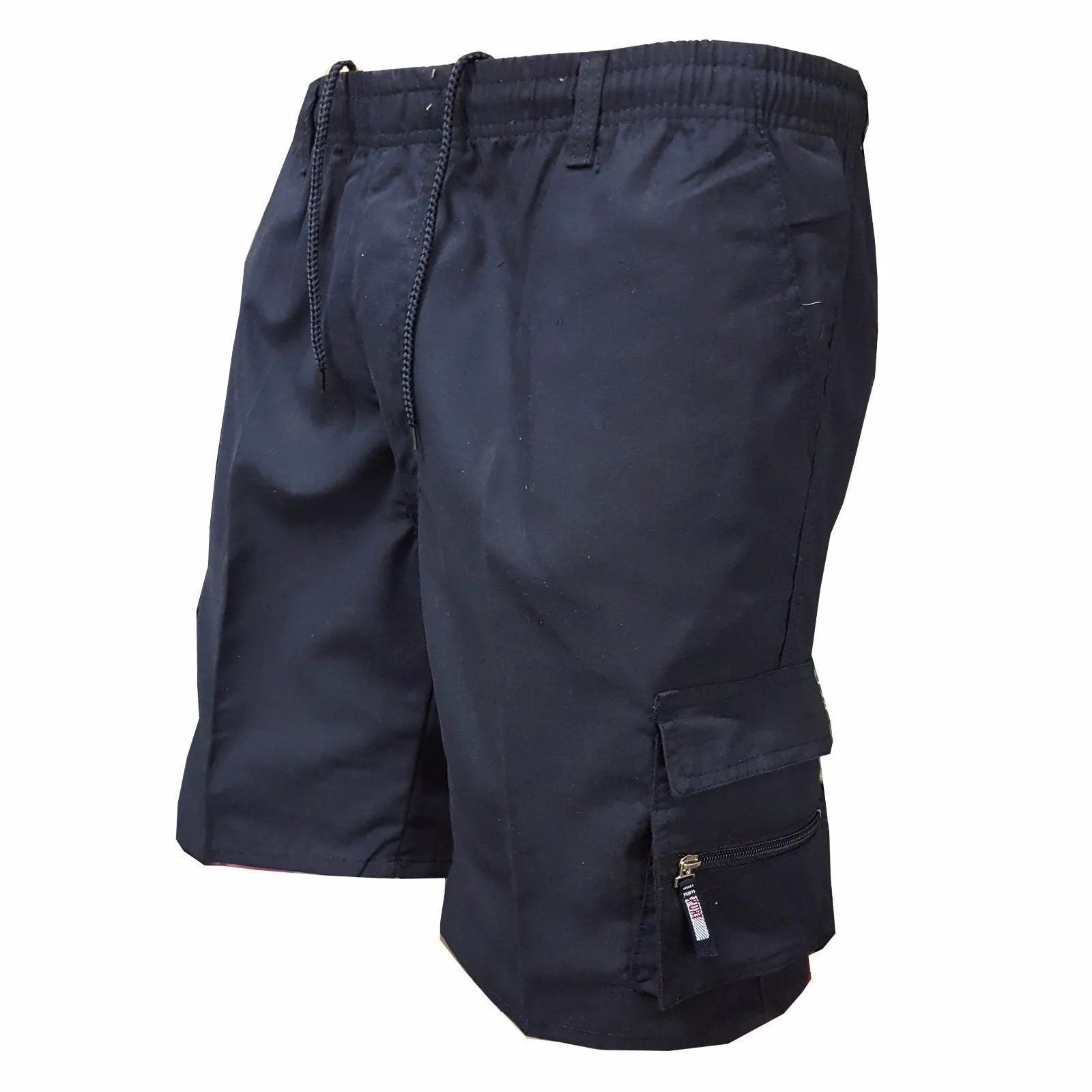 Men's cotton casual shorts with multiple pockets and drawstring waist in various colours