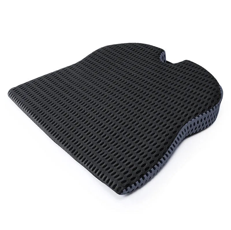 Regular size memory foam seat cushion with a fixed strap in solid black, grey, or white.