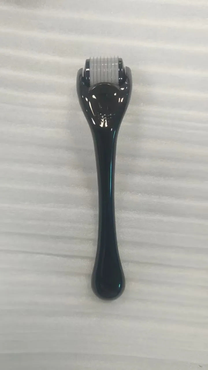 540 micro needle derma roller tool with black handle and purple wheel for 0.2mm 0.25mm 0.3mm cartridges.