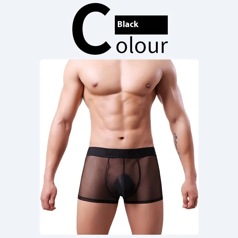 Men's thin invisible breathable boxer shorts in quick-drying polyester fabric