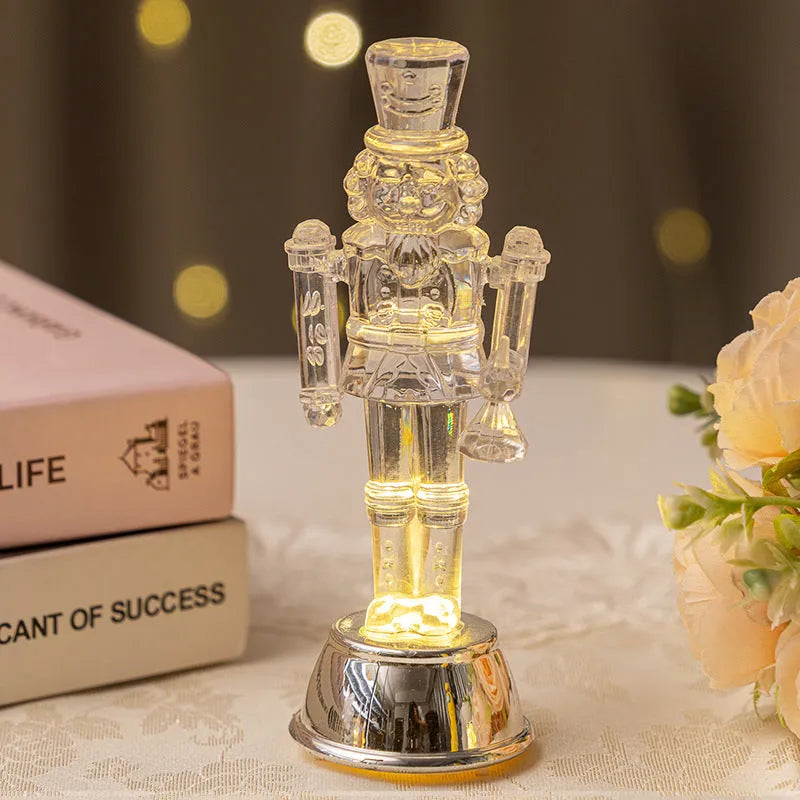Transparent plastic walnut soldier Christmas nutcracker desktop ornament