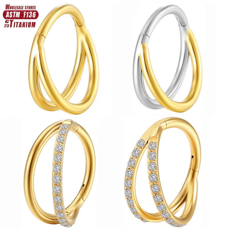 Titanium alloy nose ring F136 piercing jewellery in multiple colours and sizes