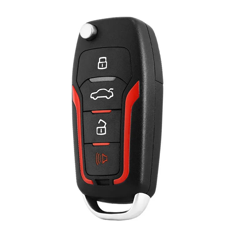 Black and red one-way car alarm system with two remote controls for 3000m vehicle security