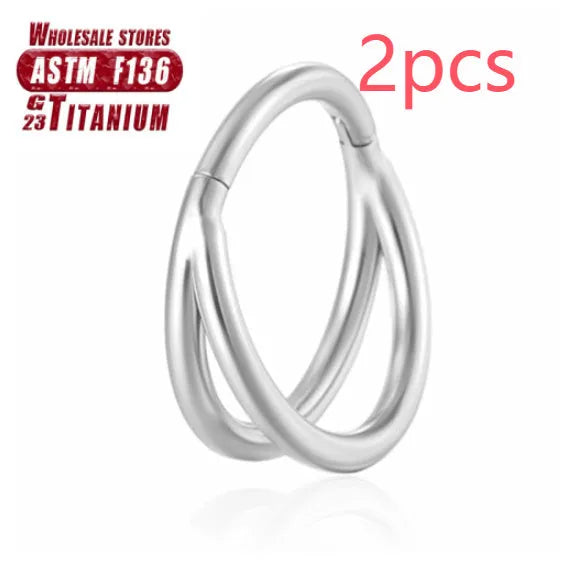 Titanium alloy fork nose ring set in various colours and lengths on 1.2mm gauge.