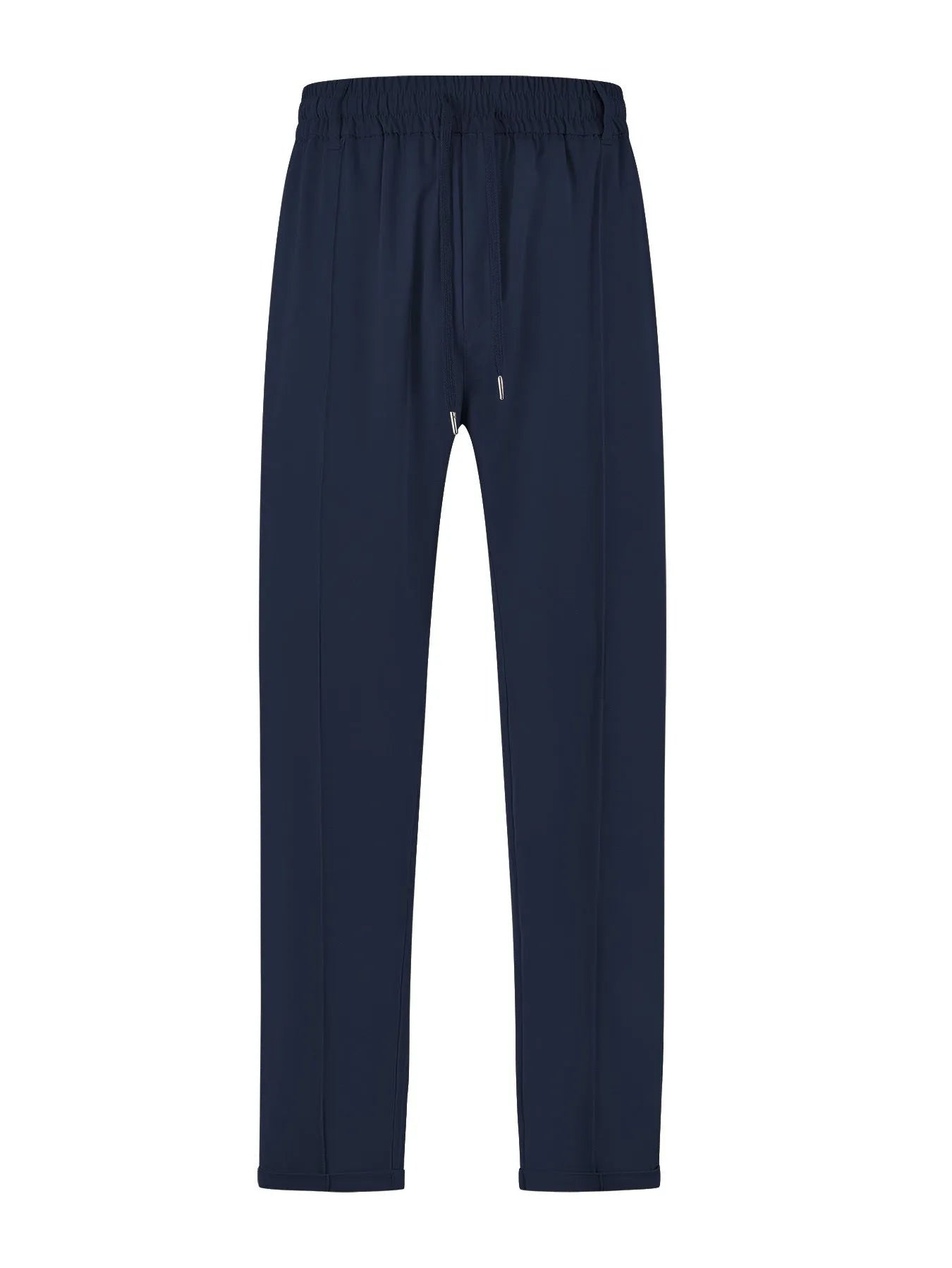 Men's high-waist drawstring casual trousers in cotton-like polyester fabric, available in six colours