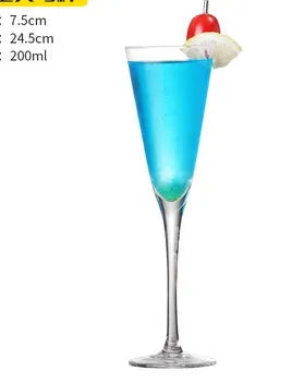 Transparent lead-free glass cocktail glass with seamless flat base and satin-board wall design
