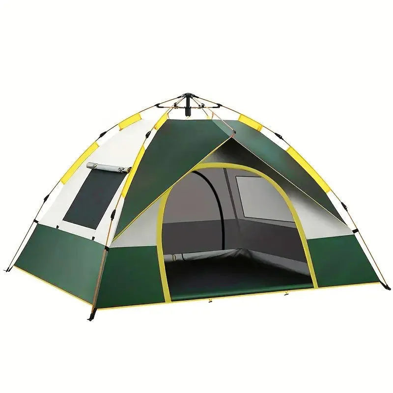 Dark green silver glue automatic camping tent for 3-4 people with quick open system