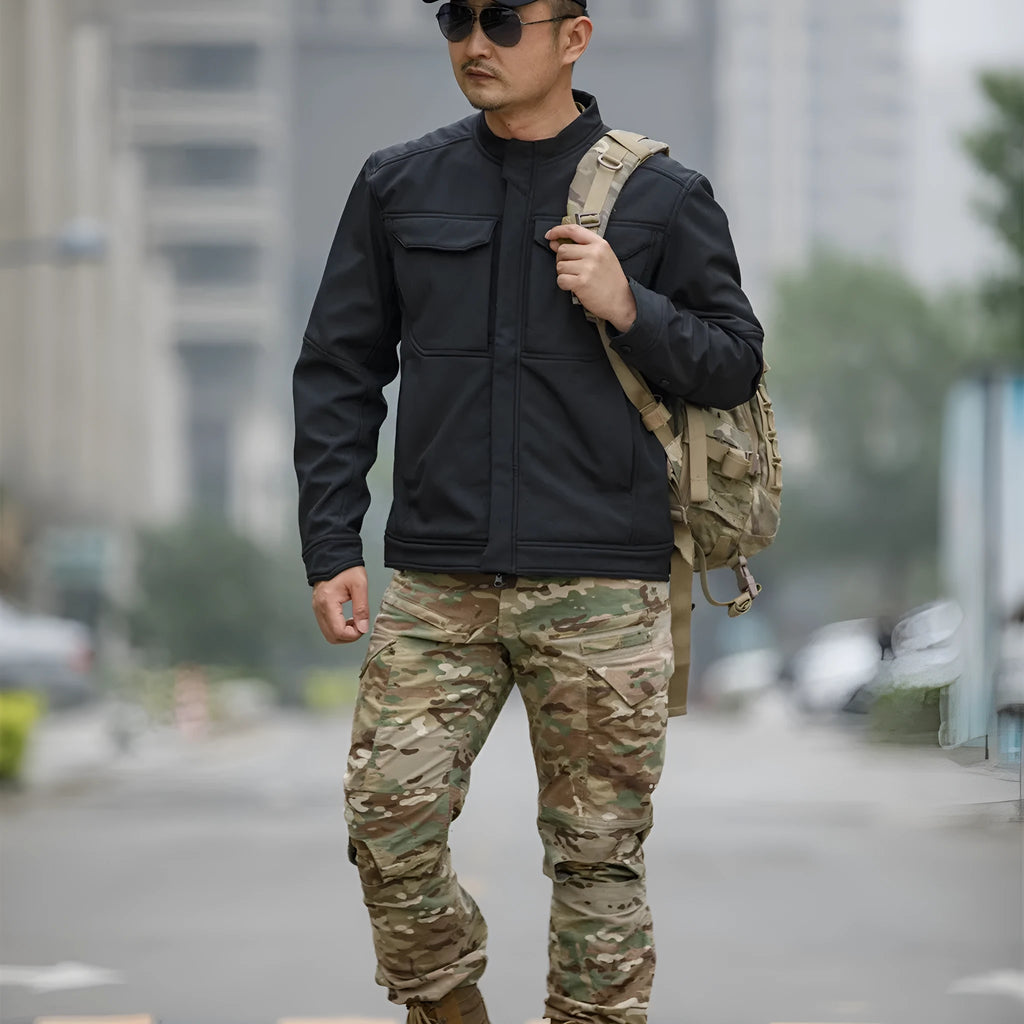 Bone Frog black soft shell tactical jacket for mountaineering and outdoor sports