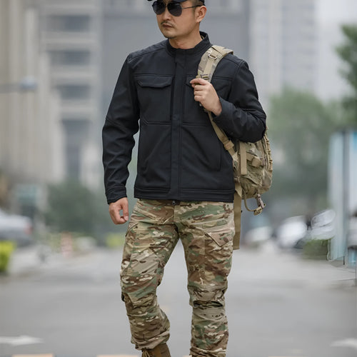 Bone Frog black soft shell tactical jacket for mountaineering and outdoor sports