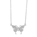 Gold titanium steel clavicle necklace with magnetic butterfly pendant on twisted chain
