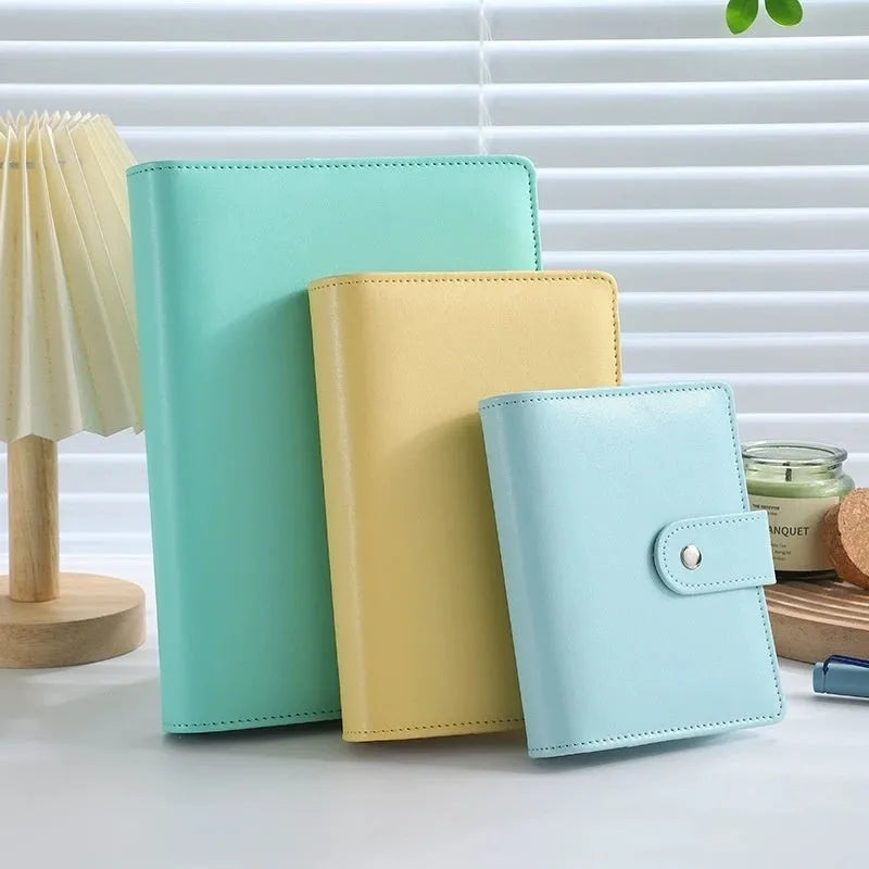A5 PU leather zipper notebook shell in multiple colour options showing full-length zipper closure