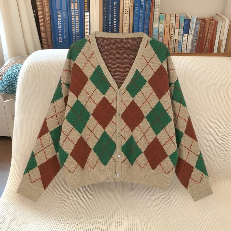 Macaron colour knitted cardigan coat in acrylic fabric with regular sleeves for Japanese Korean casual style