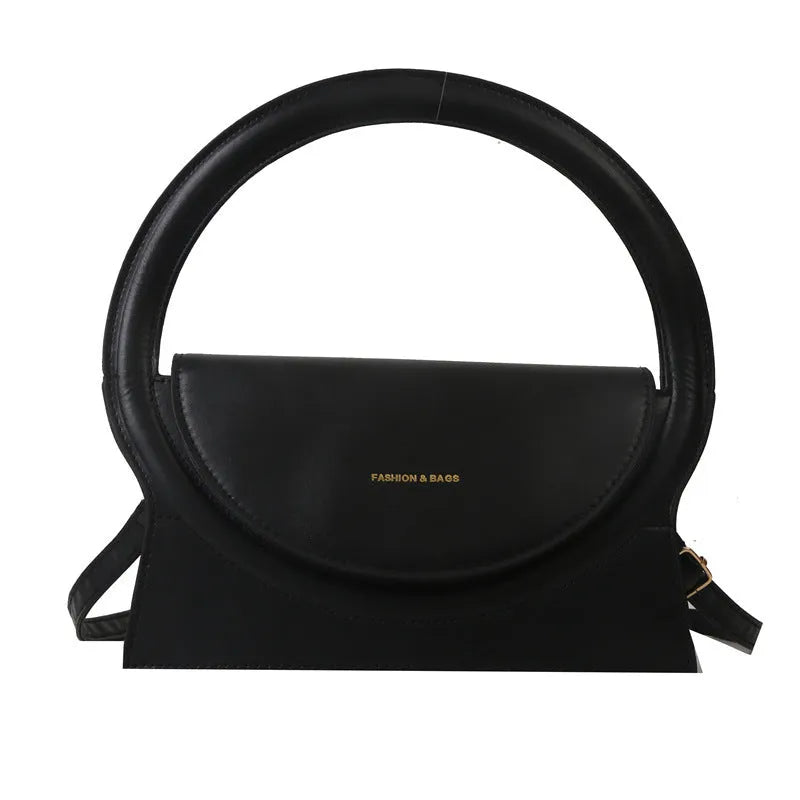 PU leather shoulder messenger bag with sandwich pockets and decorative stitching in five colour options