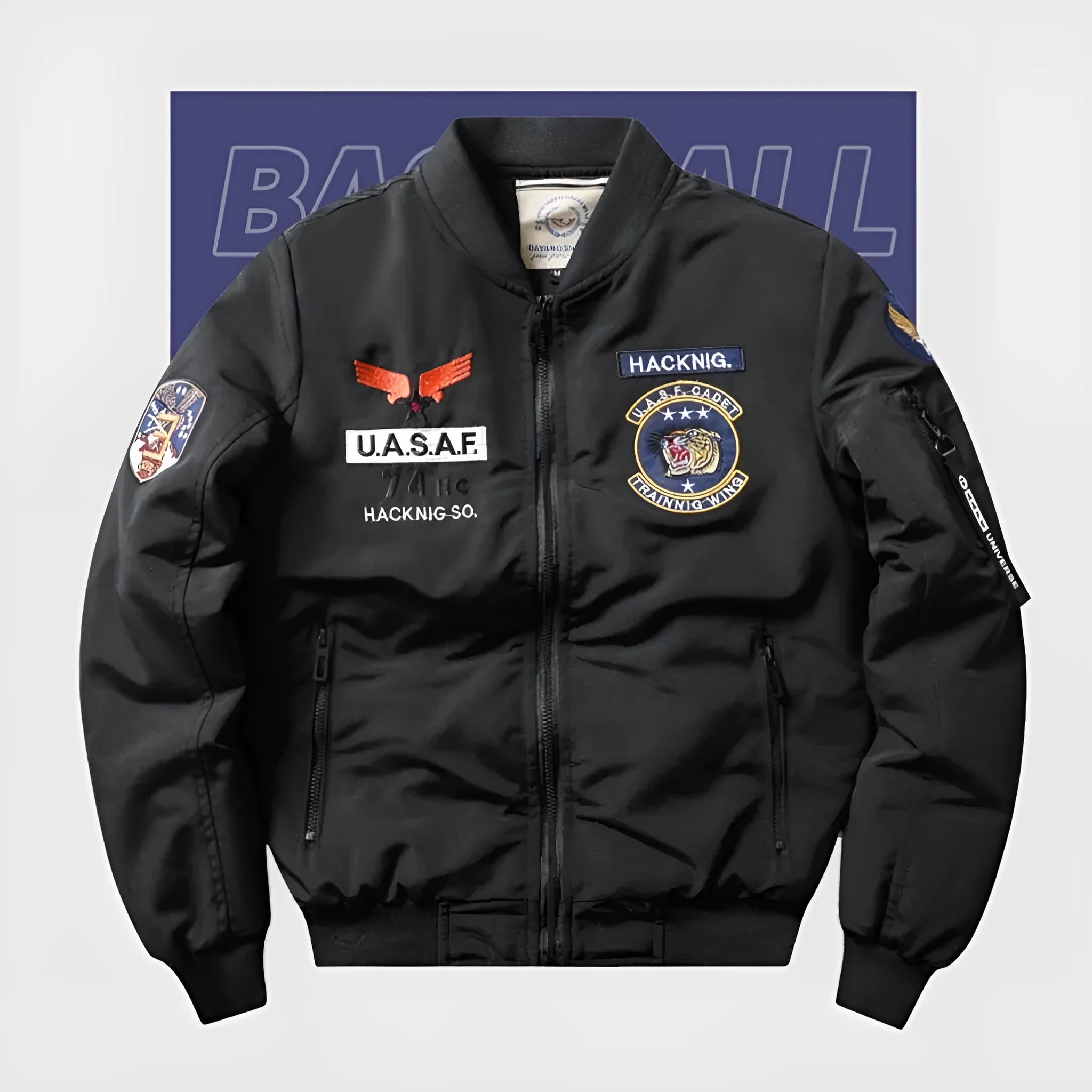 Men's slim-fit stand collar retro cotton-padded coat with embroidery in multiple colour options