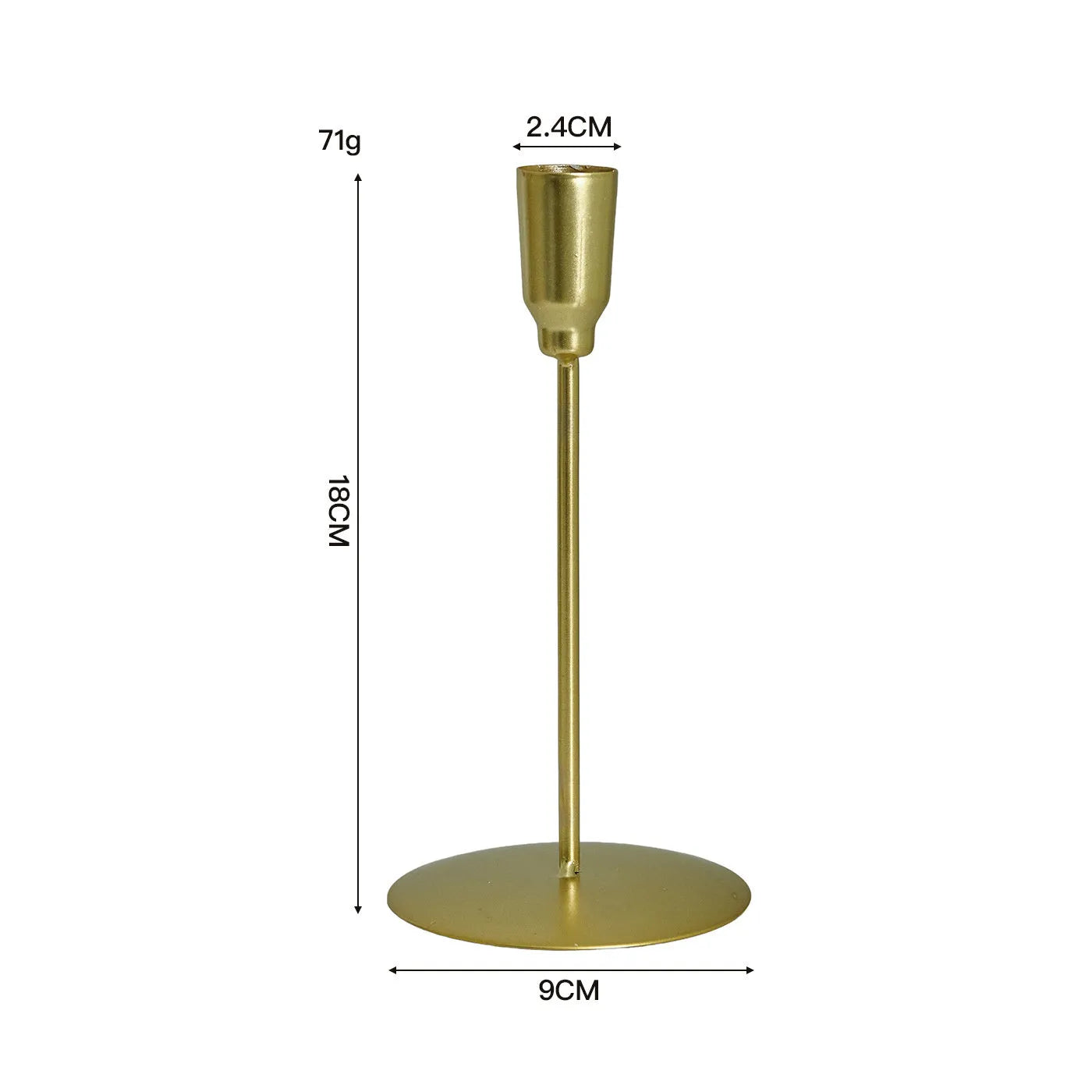 Handmade iron dining table candle ornament in gold colour available in multiple sizes