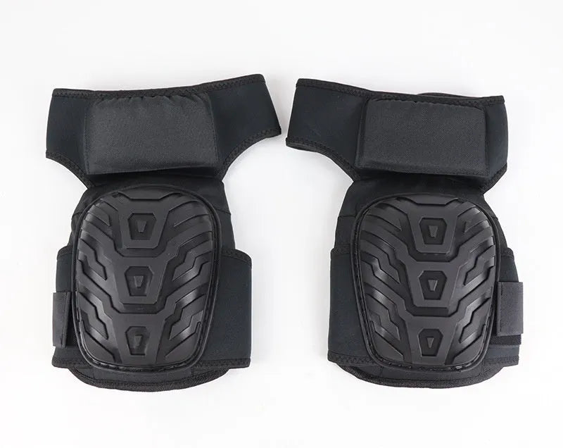 Black EVA riding motorcycle kneecap pad for drop-resistant sports protection on grey background