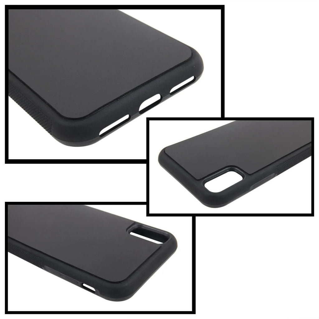 Anti-gravity nano material TPU PC two-in-one shockproof phone case in black with mirror finish for iPhone