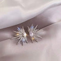 Full Diamond Eight-pointed Stars ear studs in rhinestone XINGX colour with electroplated finish, geometric shape stud earrings for women