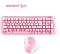 Wireless keyboard and mouse set in Sweet lipstick mixed colour with full-size layout and USB receiver