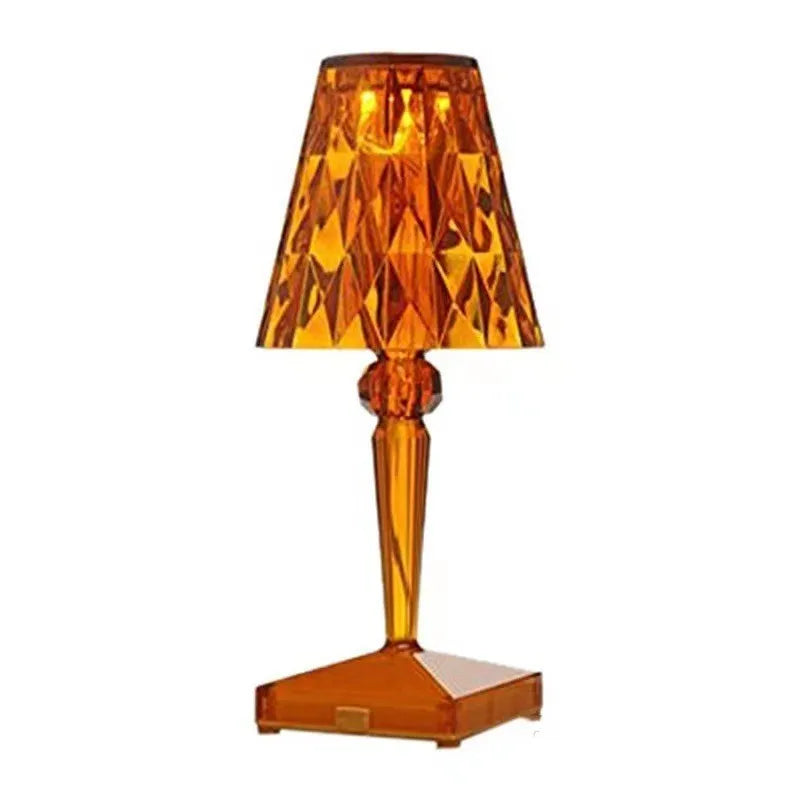 Portable rose gold touch projection night light with rechargeable battery on display