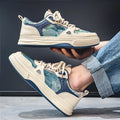 Canvas casual shoes with round toe and flat heel in Milan green or beige colours