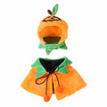 Orange reversible plush Halloween cloak for a dog or cat with pumpkin design.