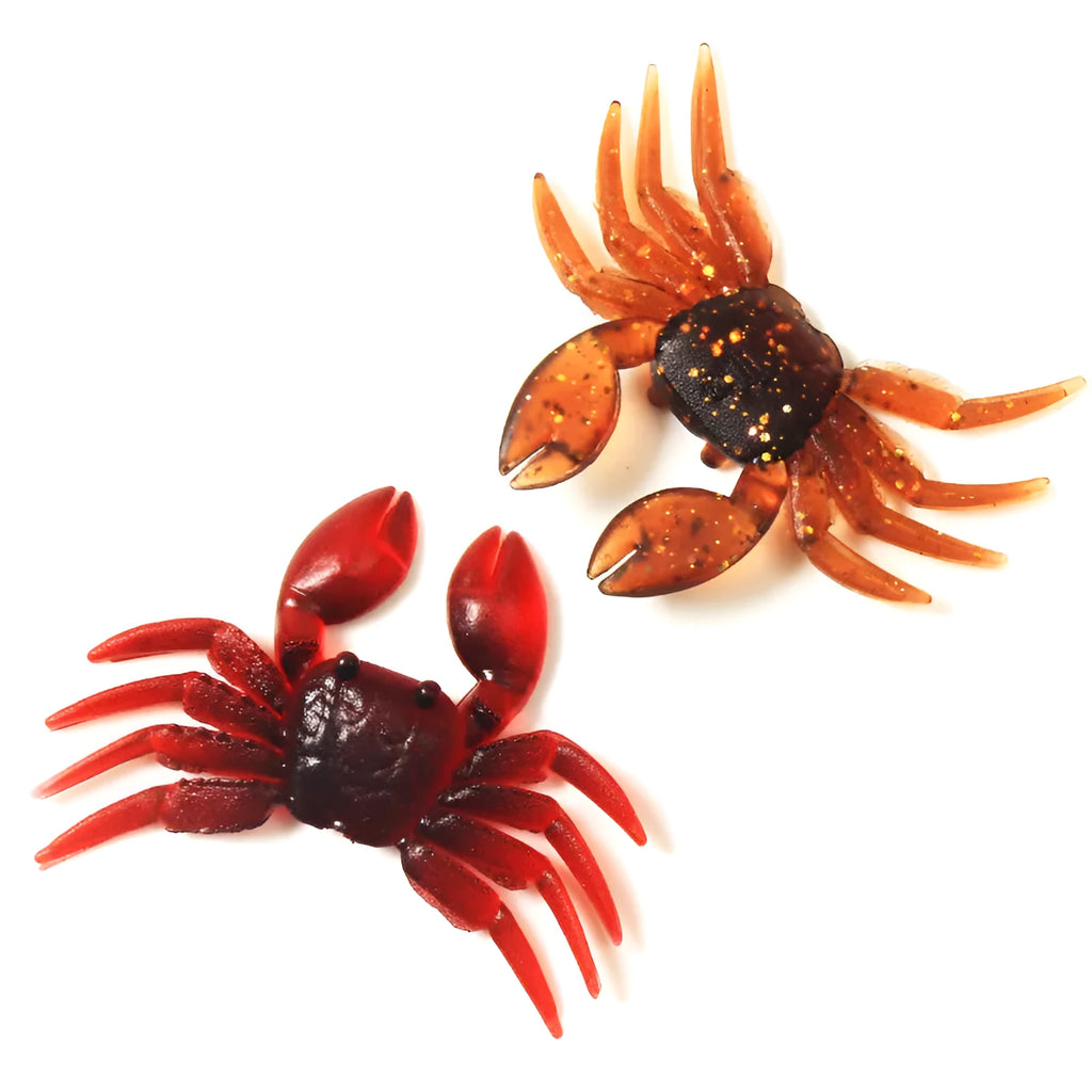 8cm PVC software crab fishing lure in brown or red crab colour for saltwater and freshwater fishing