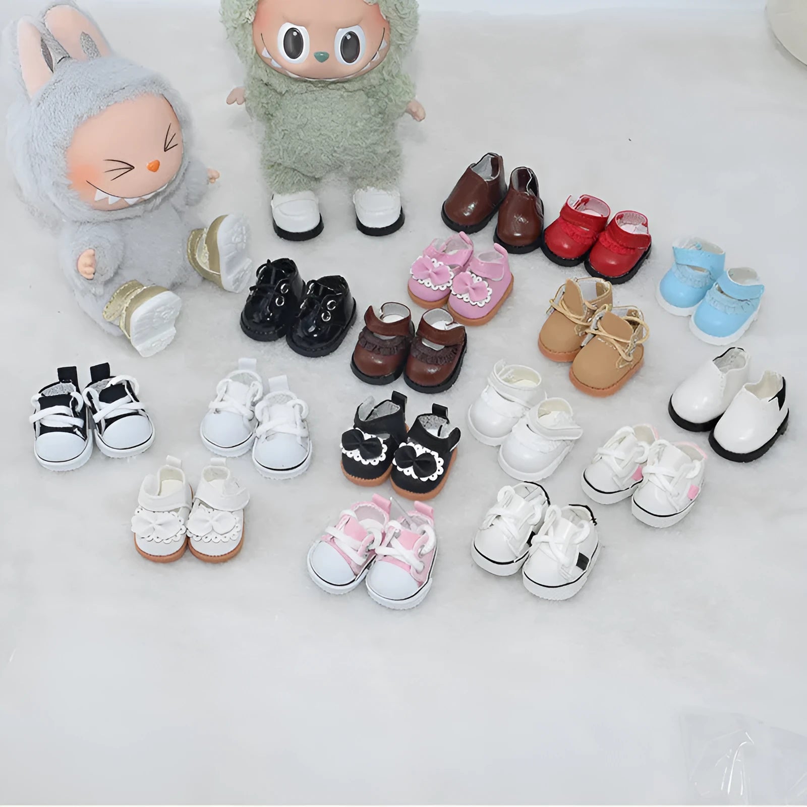17cm doll replacement shoes in multiple styles from 3.5cm to 3.8cm PU footwear