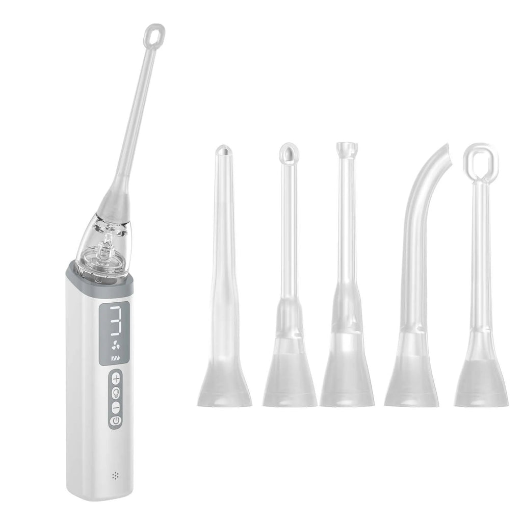 Stainless steel tonsil stone extractor oral cleaning tool set in milky white colour