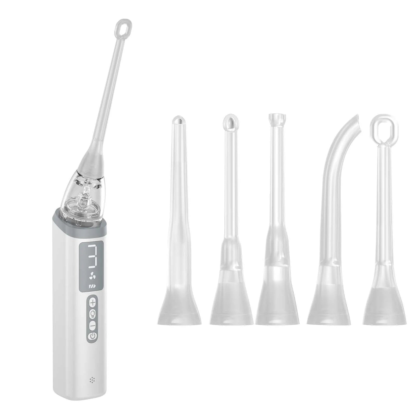 Stainless steel tonsil stone extractor oral cleaning tool set in milky white colour