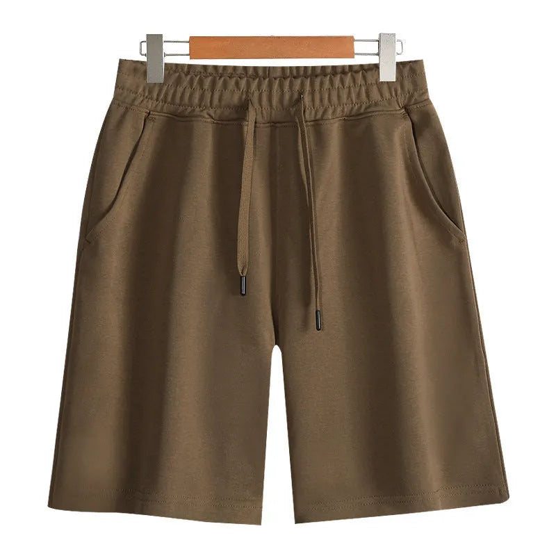 Cotton straight leg sports shorts in multiple colours with micro-elastic fabric