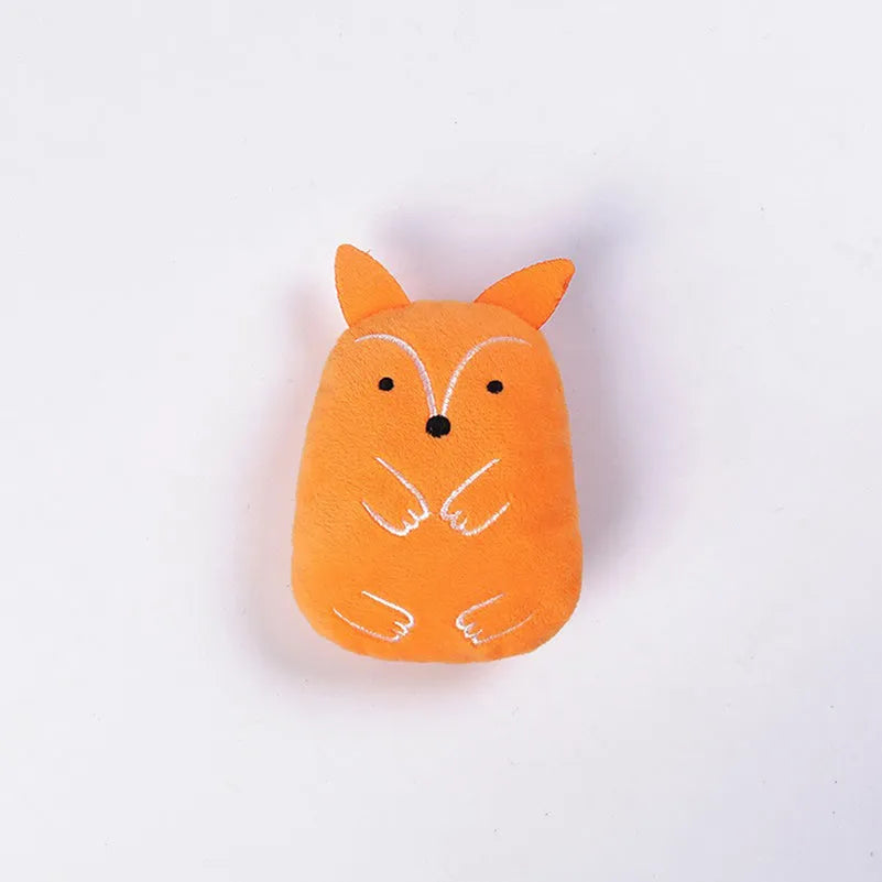 Four colourful catnip cat toys with chirping sounds for interactive play