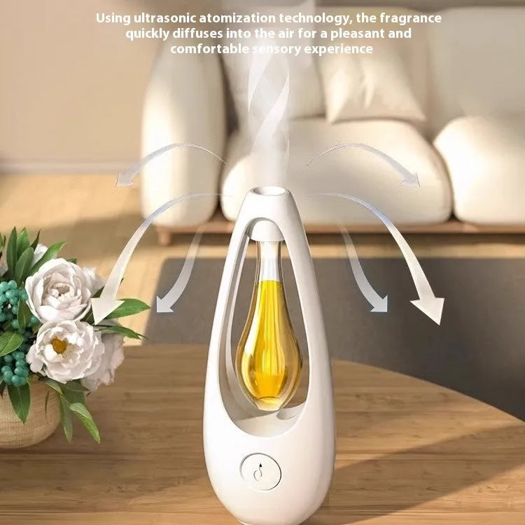 Blue and white ultrasonic plug-in air deodoriser and mosquito repellent diffuser unit.