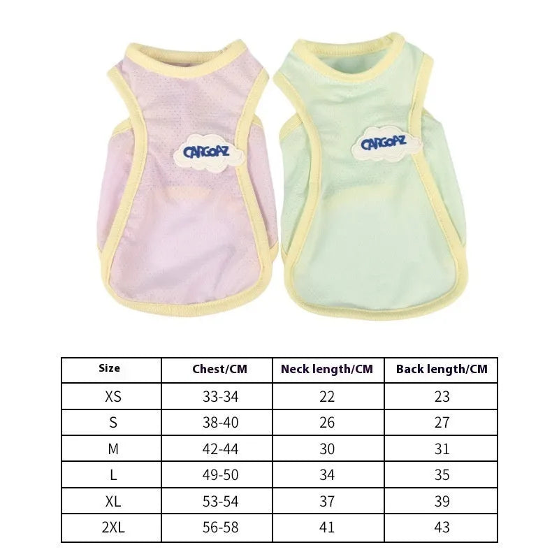 Polyester cat vest in grass green colour with sports styling